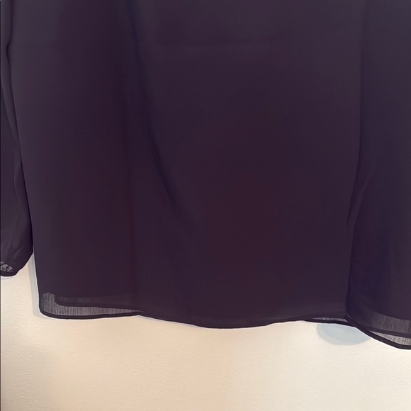 J. Crew Factory Black Log Sleeve Ruffled Blouse Small - Picture 9 of 10